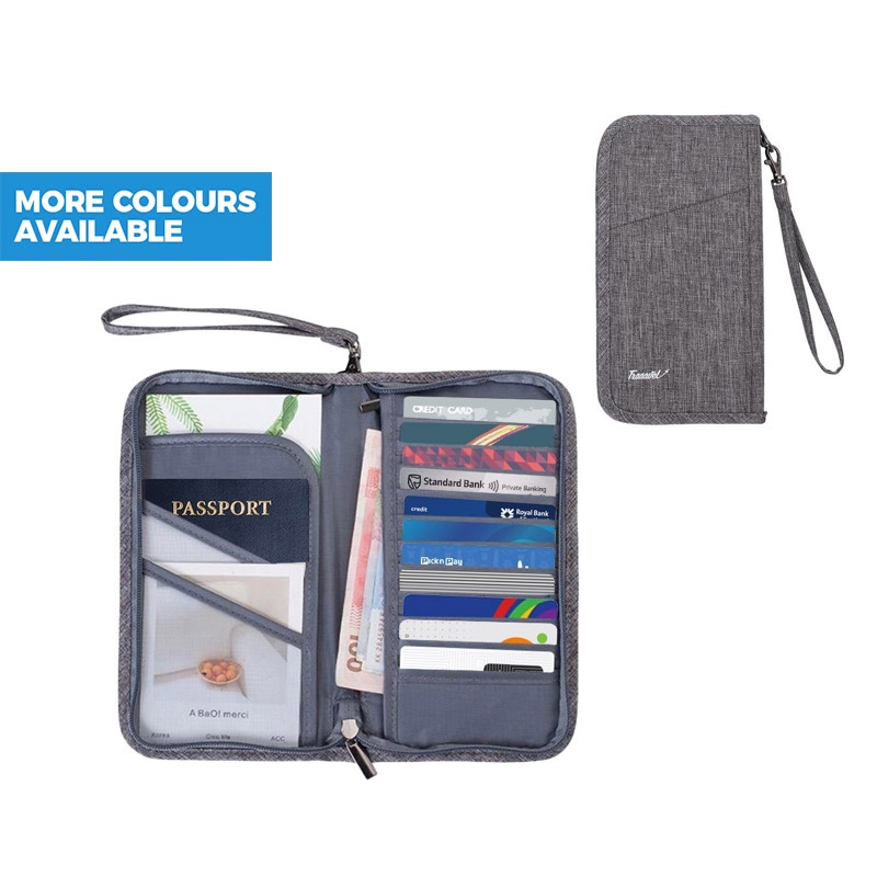 Water-resistant Passport Wallet With Strap
