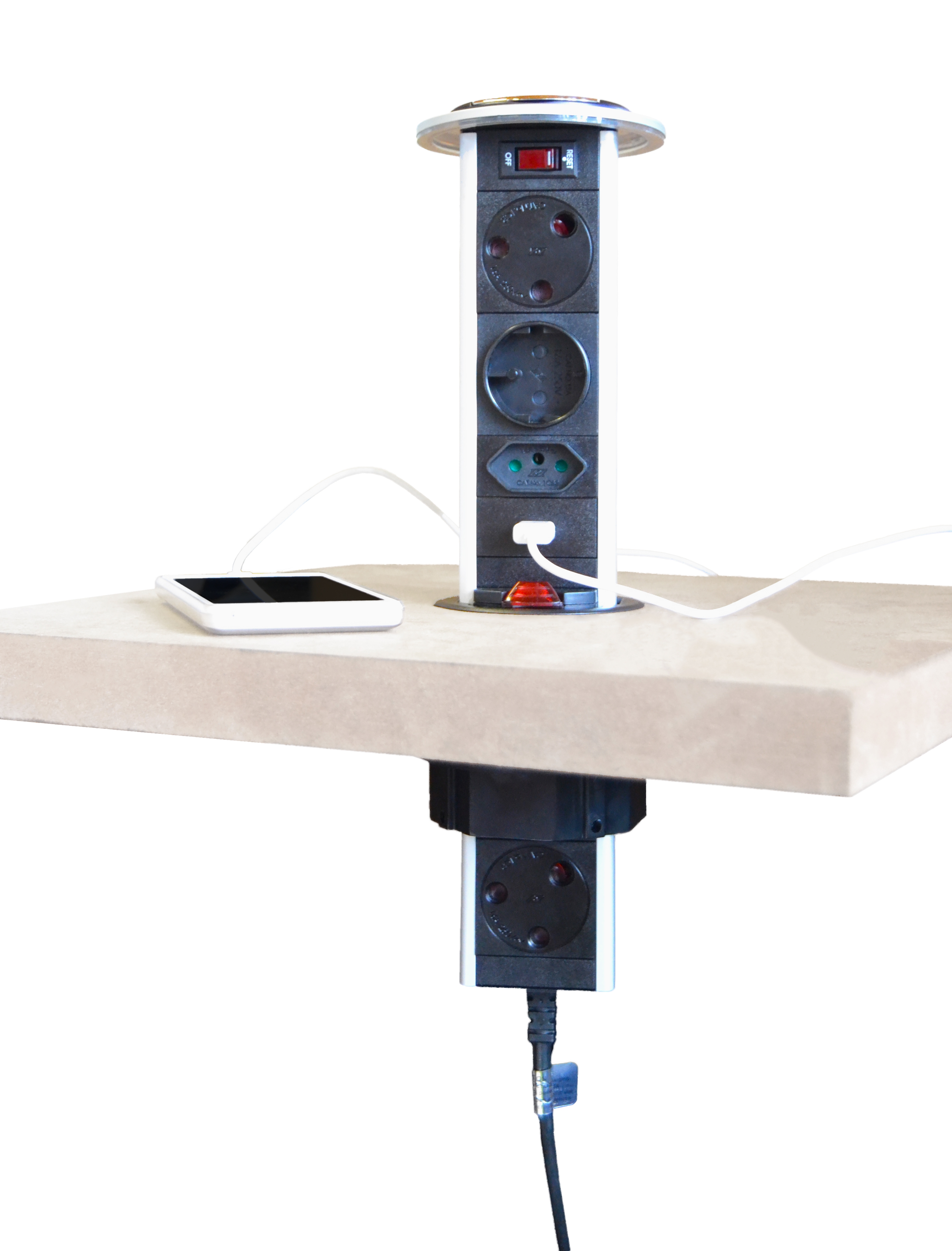 Powerdock MK1.1C (4 Power sockets & 1 USB Charging Port)