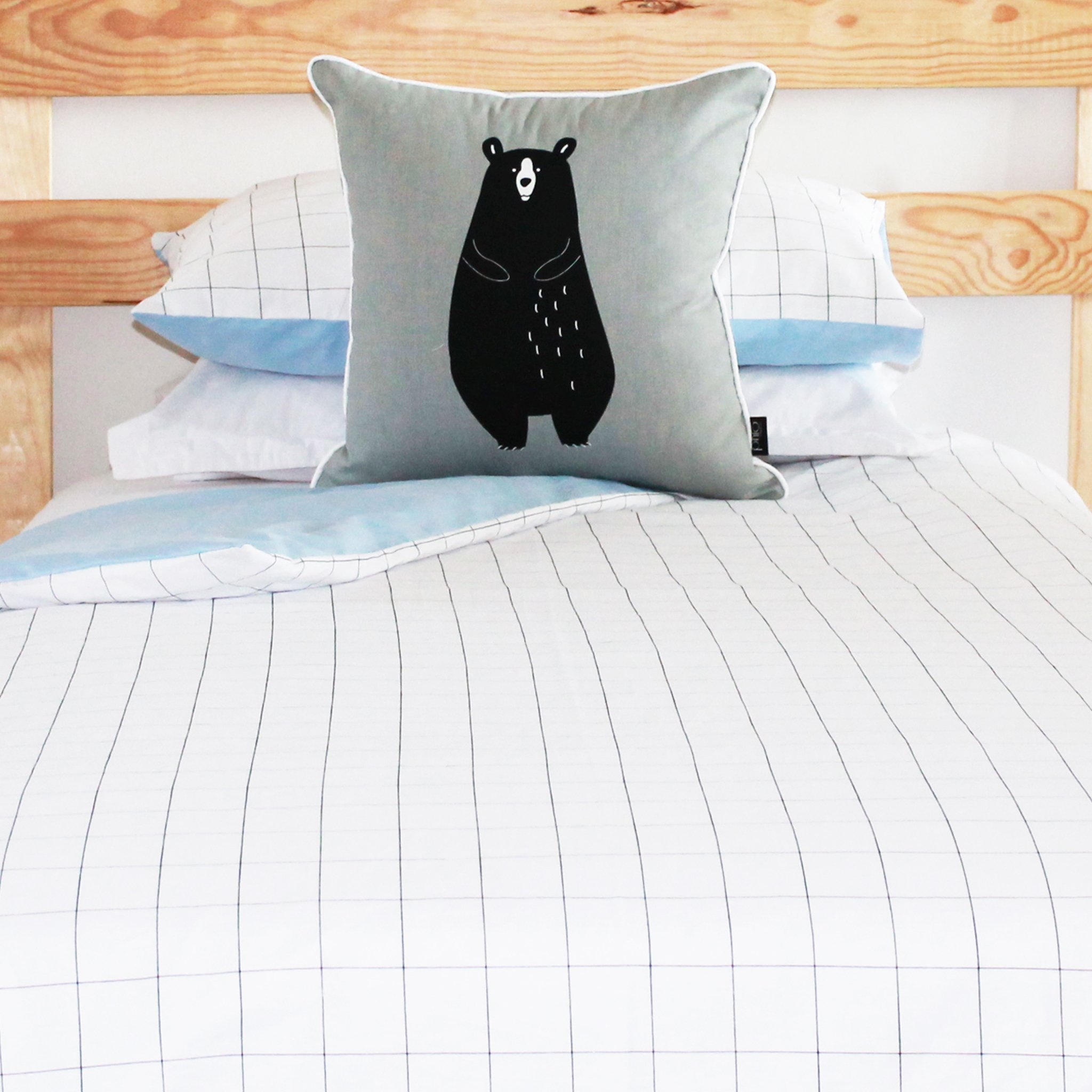 Reversible Blue Grid Duvet - 200TC