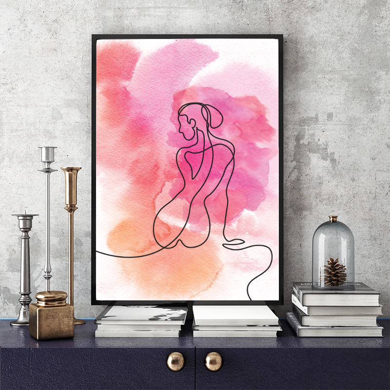 Framed Pink Lady Print