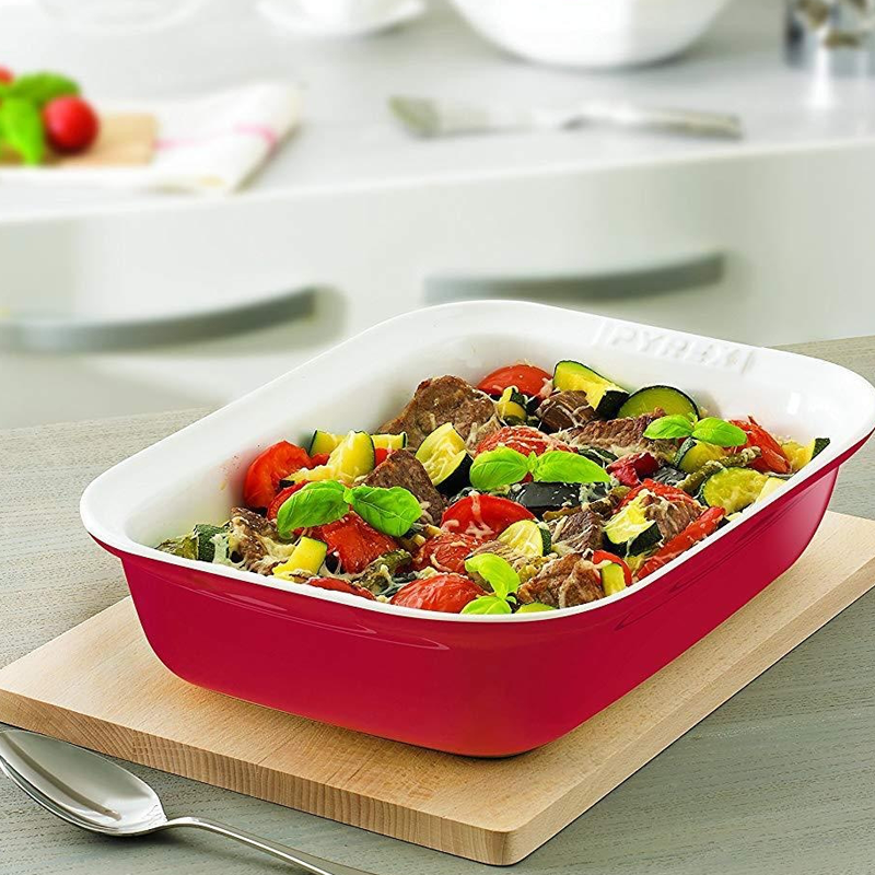 31x20cm Impressions Red Ceramic Roaster