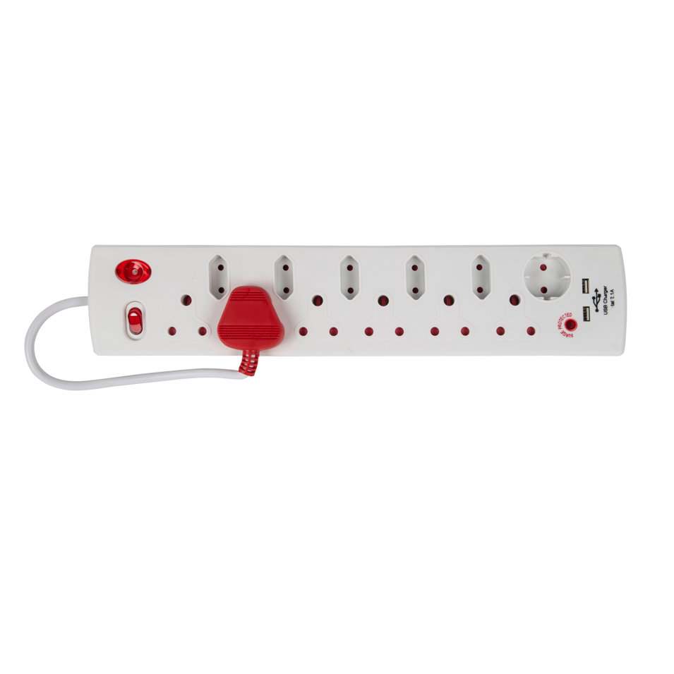 12-Way Multiplug including USB Ports & Surge Protection