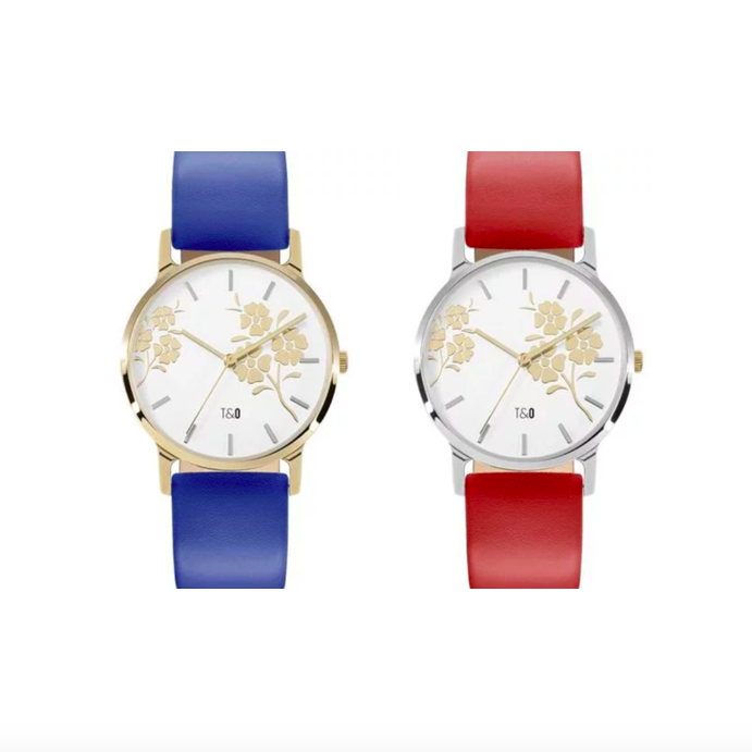 Bloom 34 Collection Ladies Watch with Leather Strap