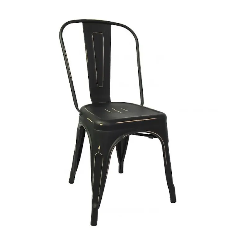 Black with metal seat