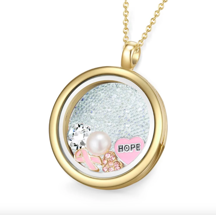 Keeping the Faith Floating Charm Necklace with Swarovski Crystals