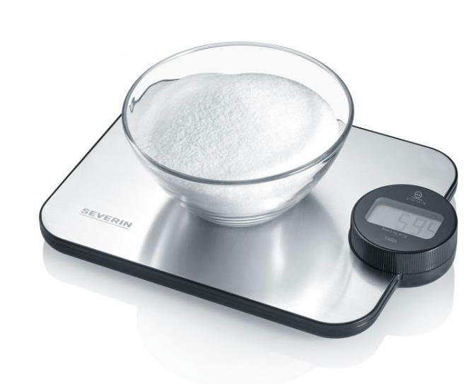 Brushed Stainless Steel Battery Free Kitchen Scale