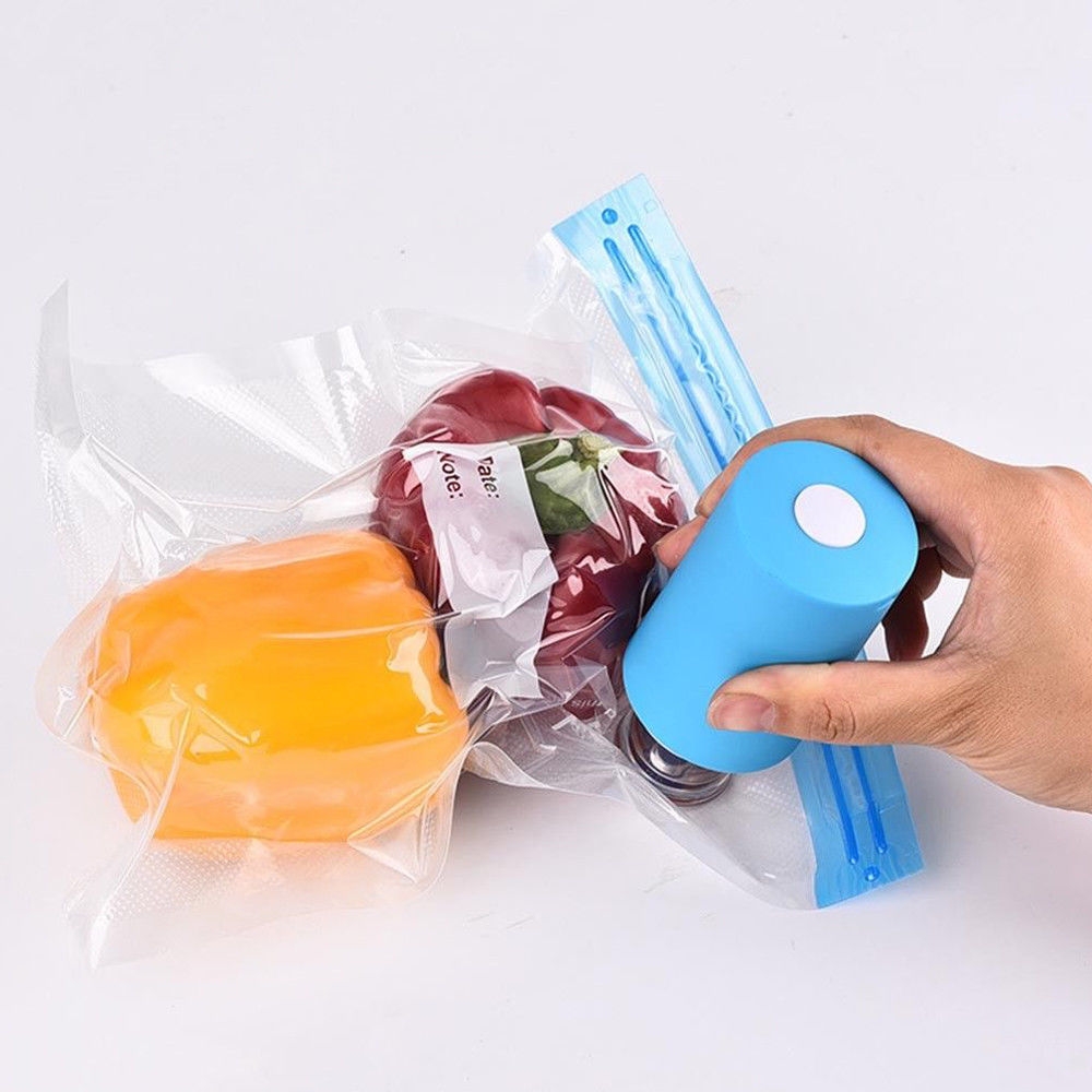 Compact Food Sealing Vacuum Device (With Six Reusable Airtight Bags)