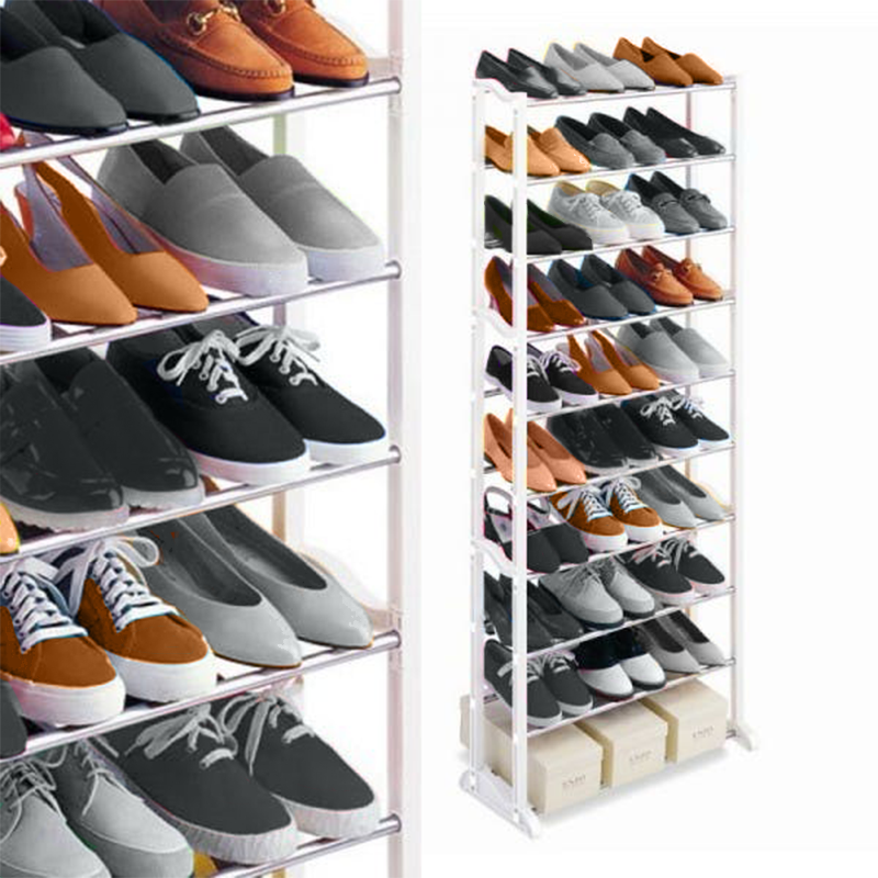 10 Tier White Shoe Rack