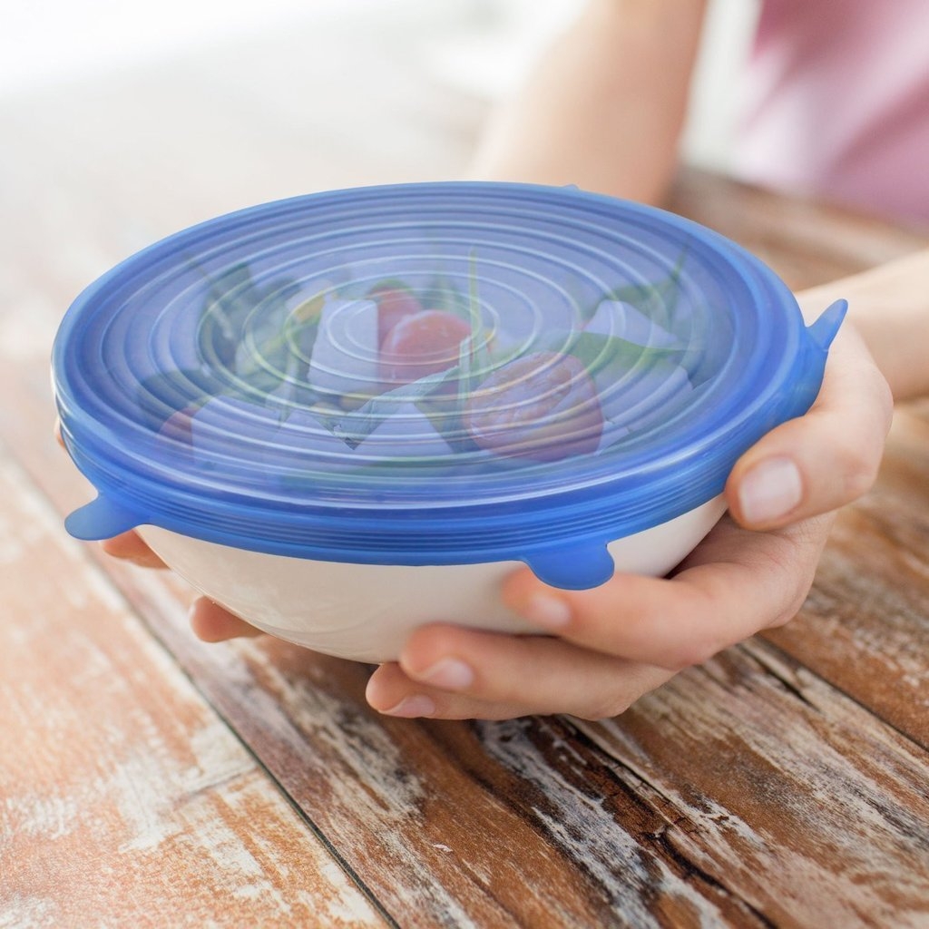 Reusable Stretch Silicone Blue Lids (Pack of 6)