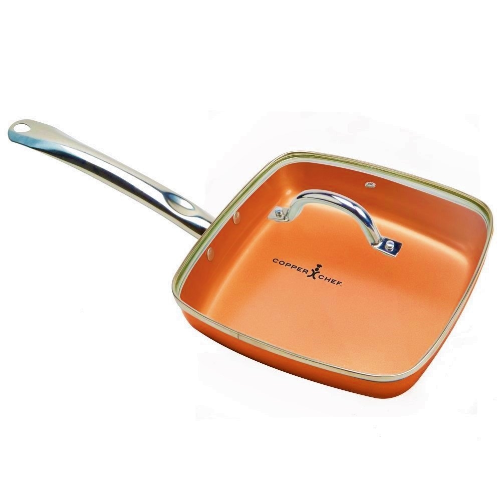 24cm Ceramic Non-Stick Square Pan With Lid