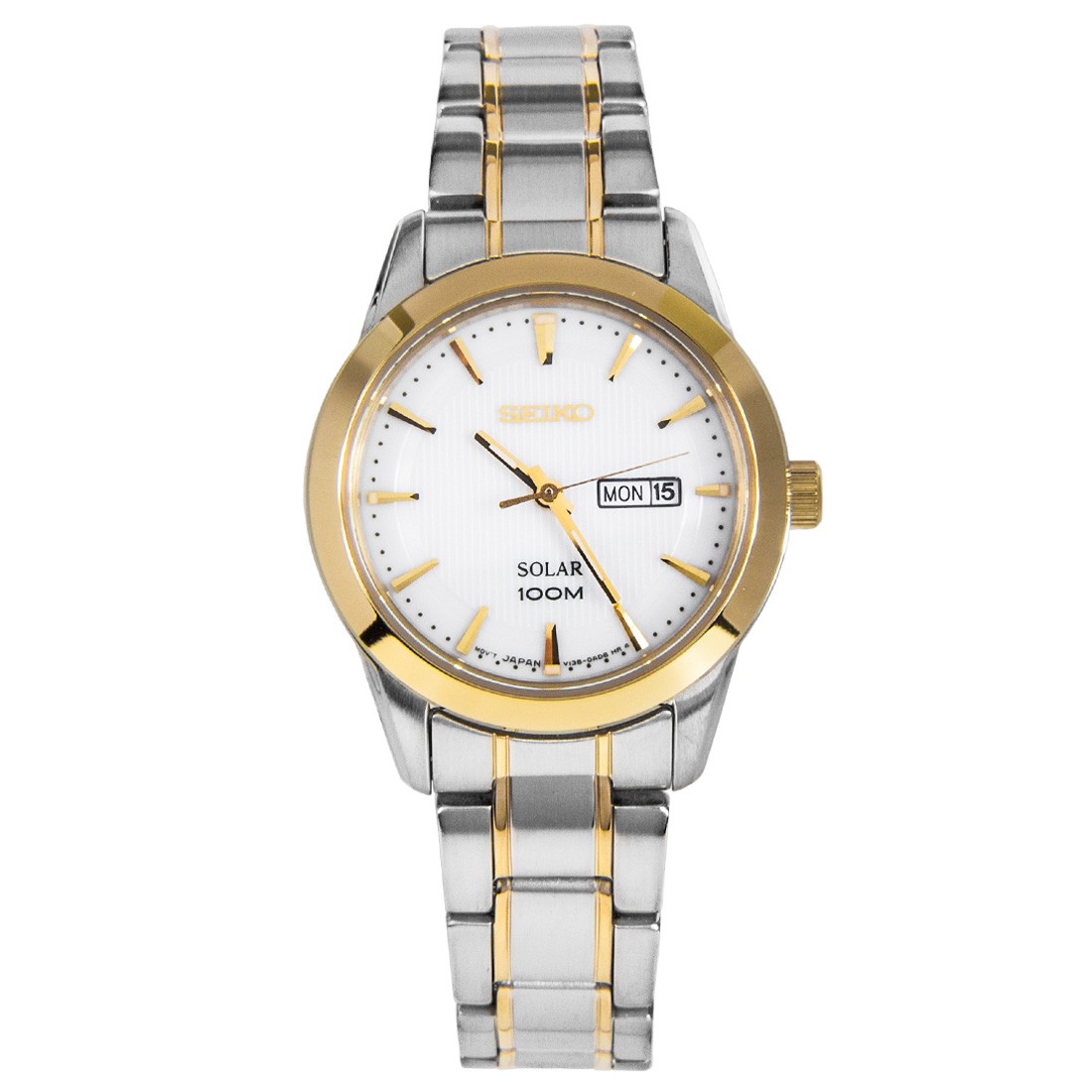 Ladies Two-Tone Stainless Steel Solar Powered Watch