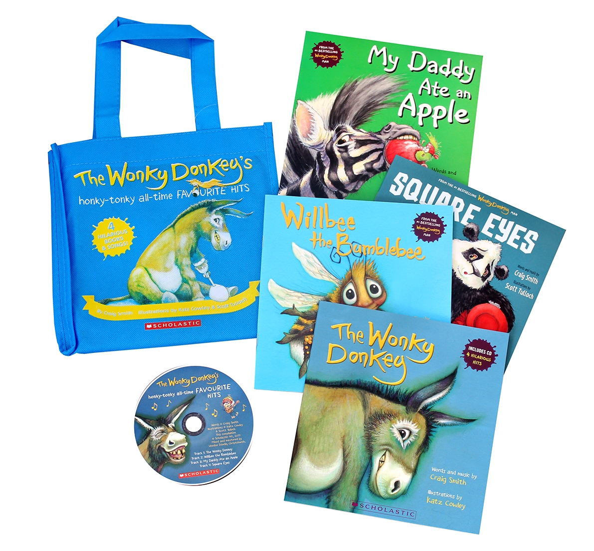 The Wonky Donkey's Honky-Tonky All-Time Favourite Hits (4 Picture Books & Audio CD)