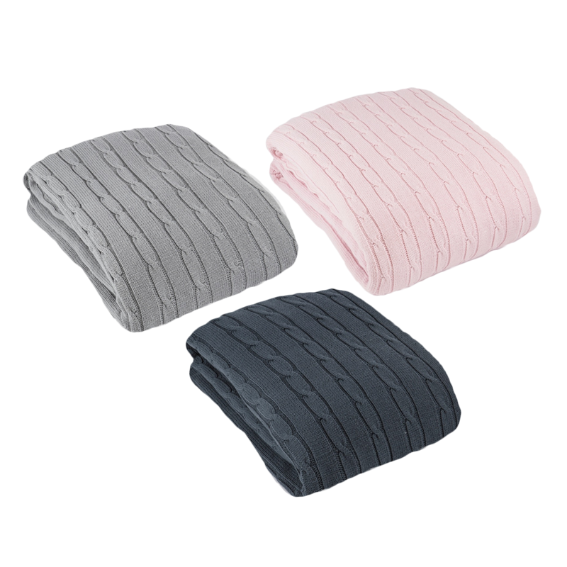 100% Cotton Cable Knit Throw