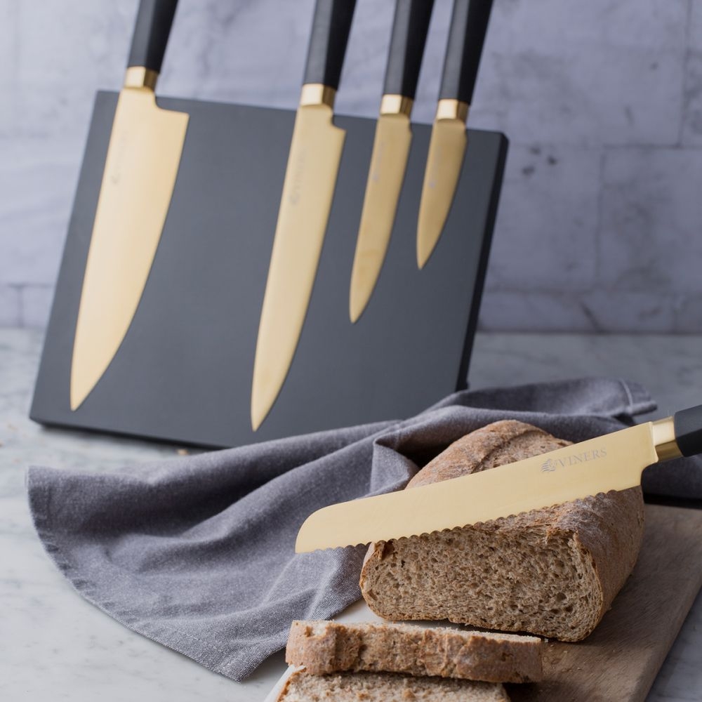 6-Piece Titan Gold Knife Block Giftbox