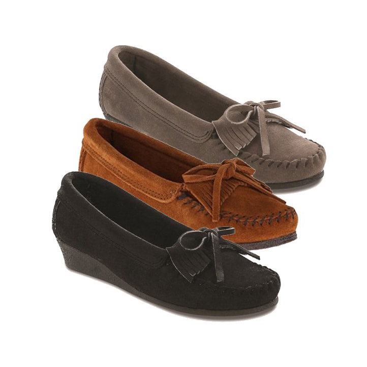 Ladies Kilty Wedge Moccasins