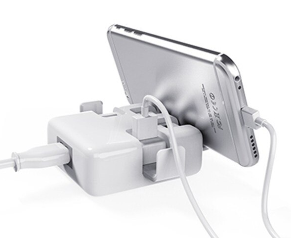4-Port USB Charging Hub With Phone Holder