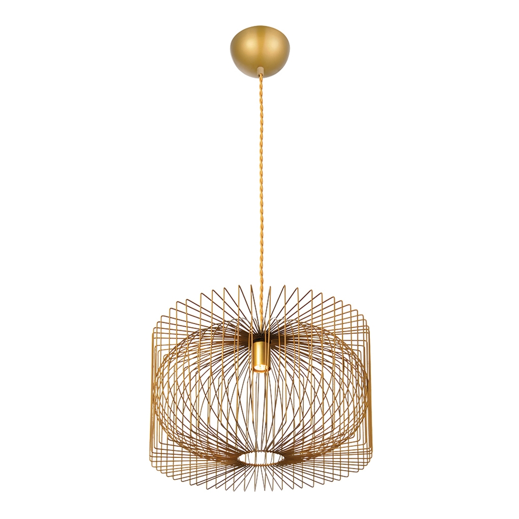 Modern Gold Wire Pendant Light