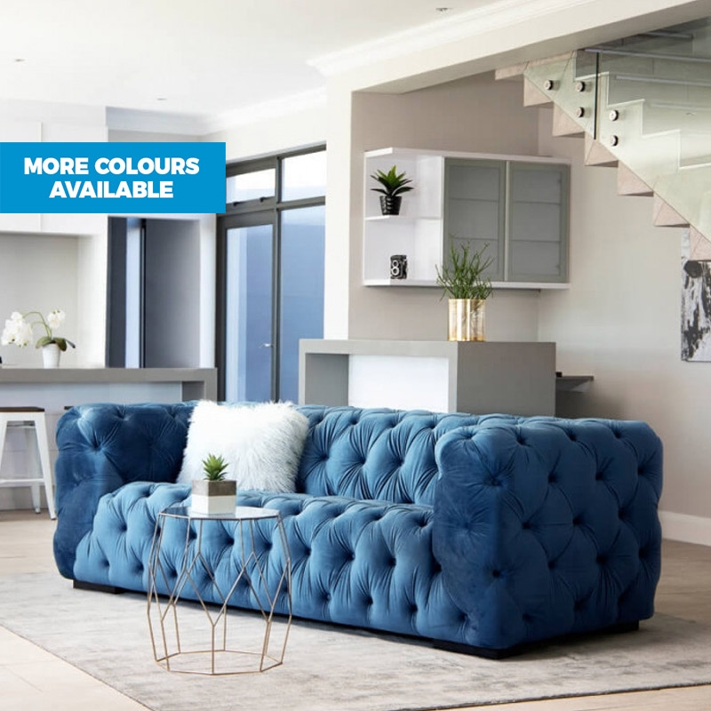 Velvet Upholstered Buttoned Couch