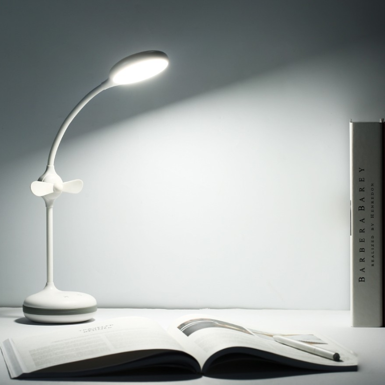 2-in-1 LED Lamp with Fan (Multiple Colours Available)