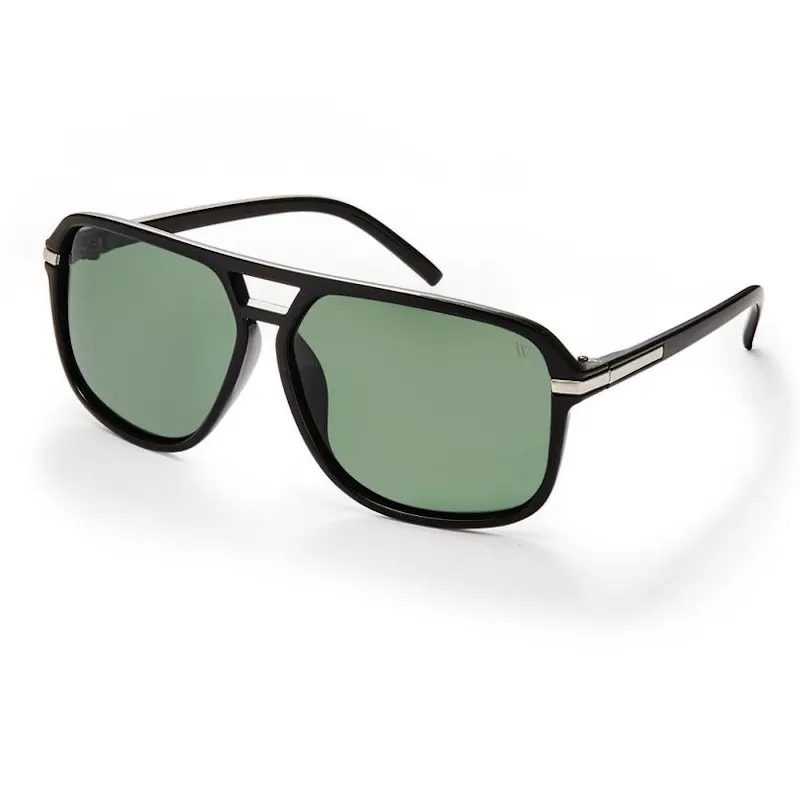Black with green lenses
